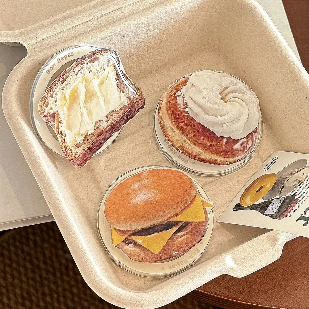 White Toast Cat Cheeseburger Snow Top Bagel Bear Head Bread Butter Toast Bagel MagSafe3.jpg