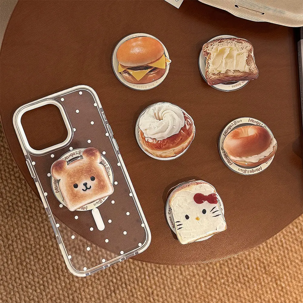 White Toast Cat Cheeseburger Snow Top Bagel Bear Head Bread Butter Toast Bagel MagSafe5.jpg