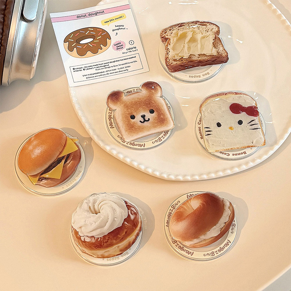 White Toast Cat Cheeseburger Snow Top Bagel Bear Head Bread Butter Toast Bagel MagSafe9.jpg